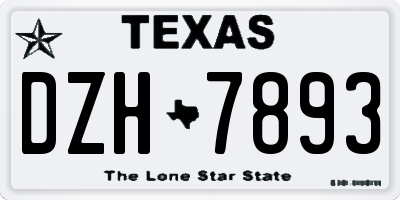 TX license plate DZH7893