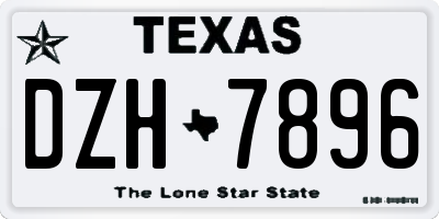 TX license plate DZH7896