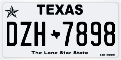 TX license plate DZH7898