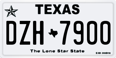 TX license plate DZH7900