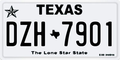TX license plate DZH7901