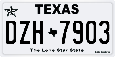 TX license plate DZH7903