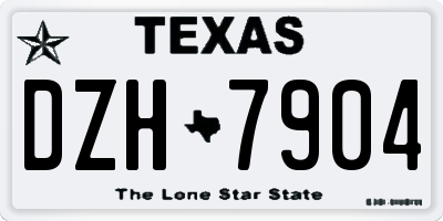 TX license plate DZH7904