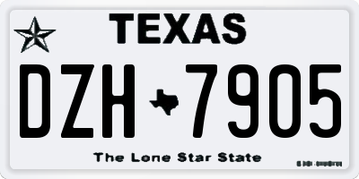 TX license plate DZH7905