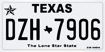 TX license plate DZH7906