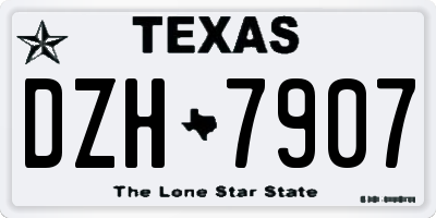 TX license plate DZH7907