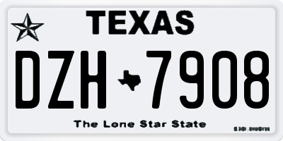 TX license plate DZH7908
