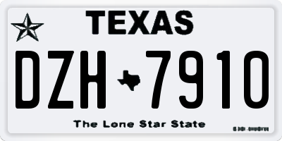 TX license plate DZH7910