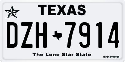 TX license plate DZH7914