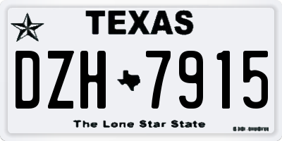 TX license plate DZH7915