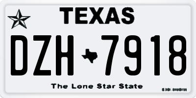 TX license plate DZH7918
