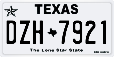 TX license plate DZH7921