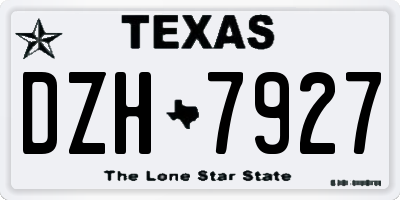 TX license plate DZH7927