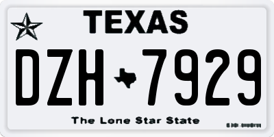 TX license plate DZH7929