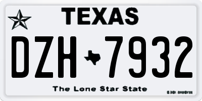 TX license plate DZH7932