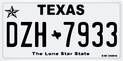 TX license plate DZH7933