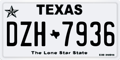 TX license plate DZH7936