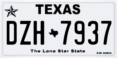 TX license plate DZH7937