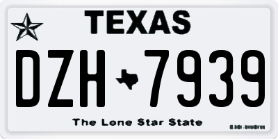 TX license plate DZH7939
