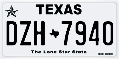 TX license plate DZH7940