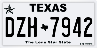 TX license plate DZH7942