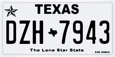 TX license plate DZH7943