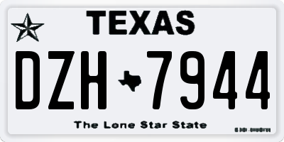 TX license plate DZH7944