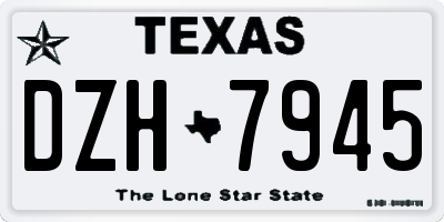 TX license plate DZH7945