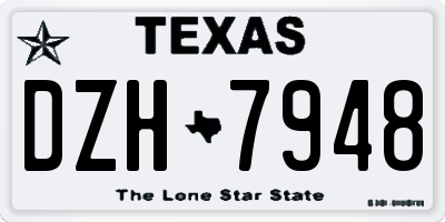 TX license plate DZH7948