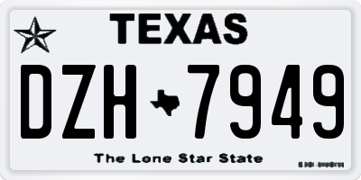 TX license plate DZH7949