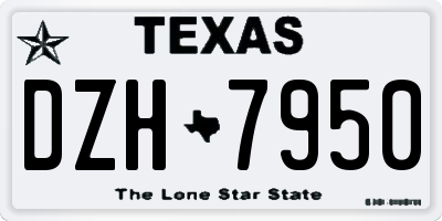 TX license plate DZH7950