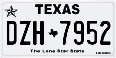 TX license plate DZH7952