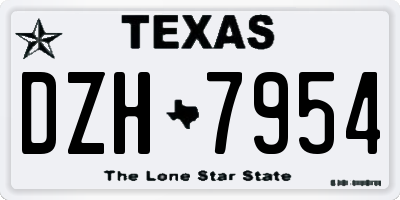 TX license plate DZH7954