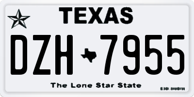 TX license plate DZH7955