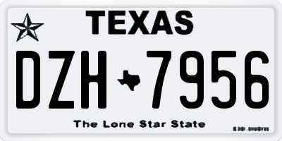 TX license plate DZH7956