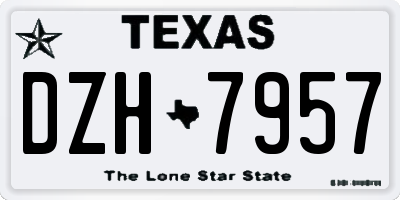 TX license plate DZH7957