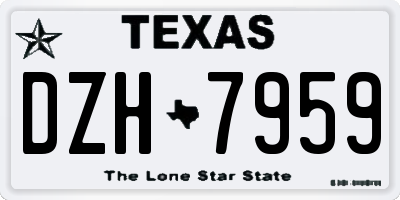 TX license plate DZH7959