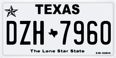 TX license plate DZH7960