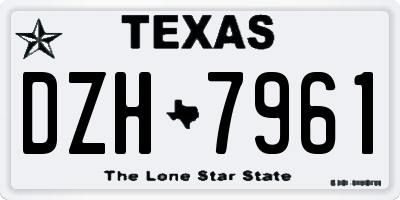 TX license plate DZH7961