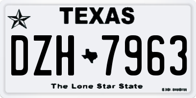 TX license plate DZH7963