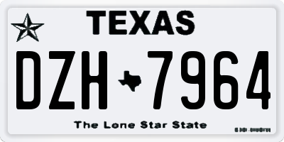 TX license plate DZH7964