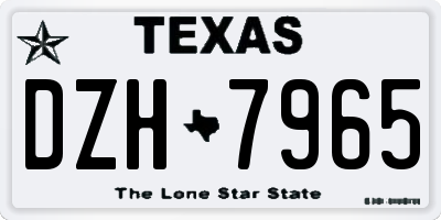 TX license plate DZH7965