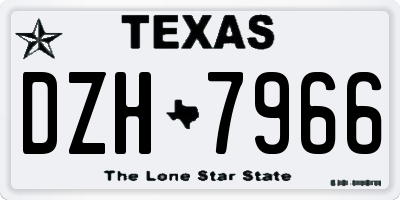 TX license plate DZH7966