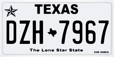 TX license plate DZH7967