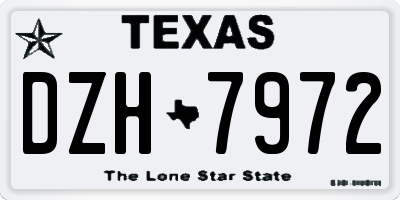 TX license plate DZH7972