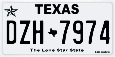 TX license plate DZH7974