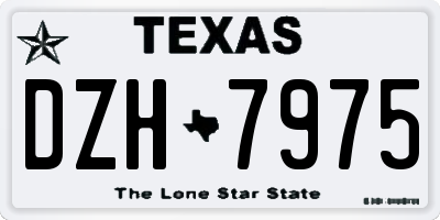 TX license plate DZH7975