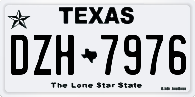 TX license plate DZH7976