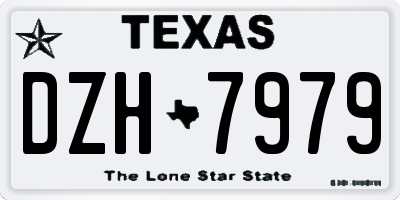 TX license plate DZH7979