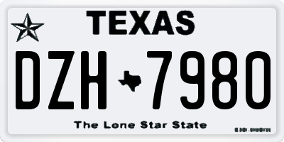 TX license plate DZH7980